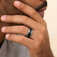 Mens 8MM Cobalt Wedding Band