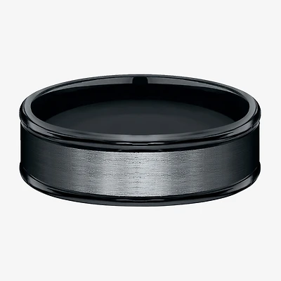 Mens Comfort Fit 7mm Black Cobalt Wedding Band