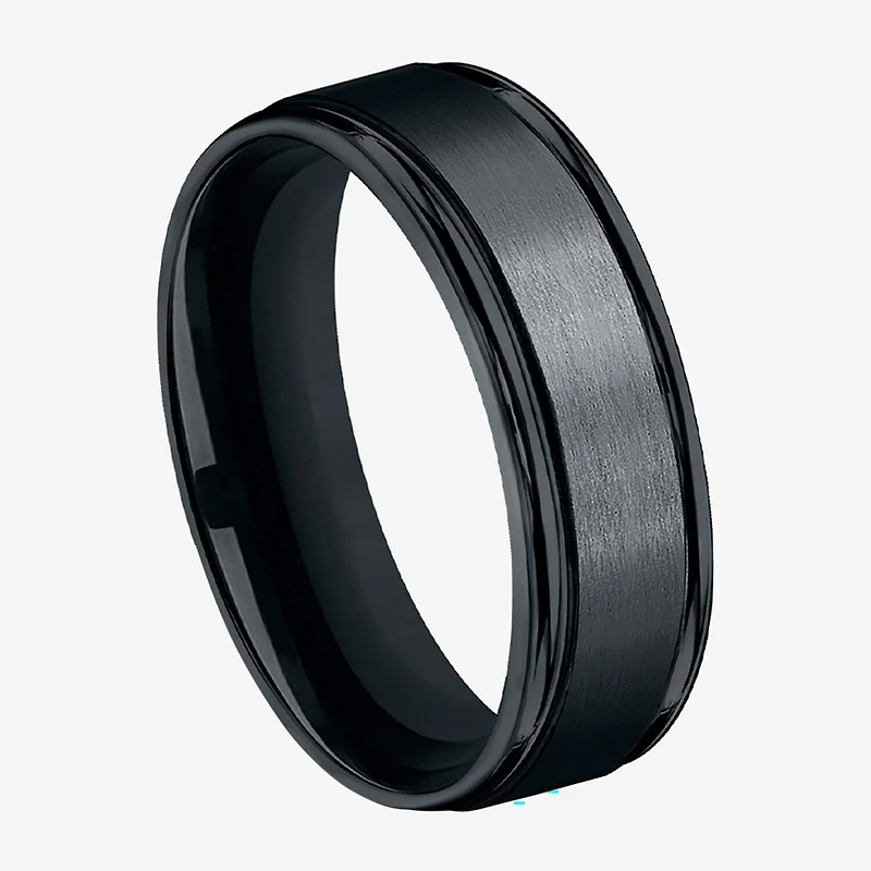 Mens Comfort Fit 7mm Black Cobalt Wedding Band