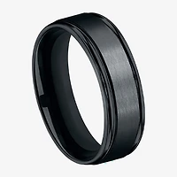 Mens Comfort Fit 7mm Black Cobalt Wedding Band