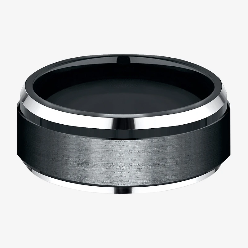 Mens 9mm Black Cobalt Wedding Band