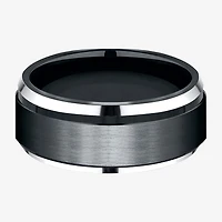 Mens 9mm Black Cobalt Wedding Band