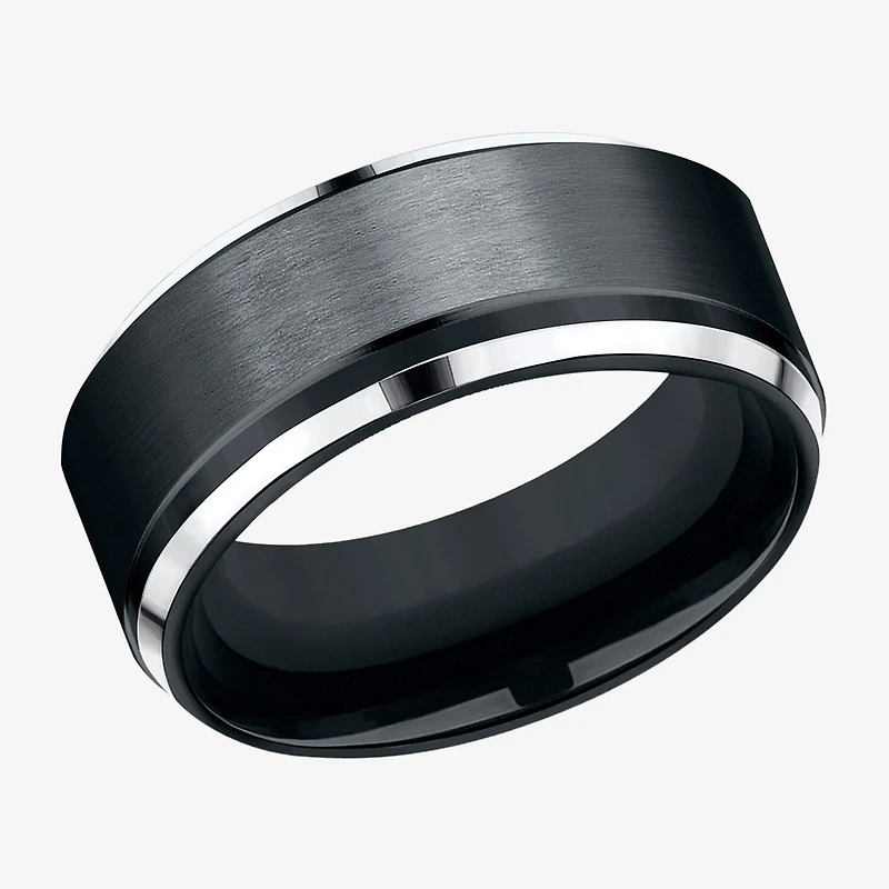 Mens 9mm Black Cobalt Wedding Band