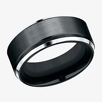 Mens 9mm Black Cobalt Wedding Band
