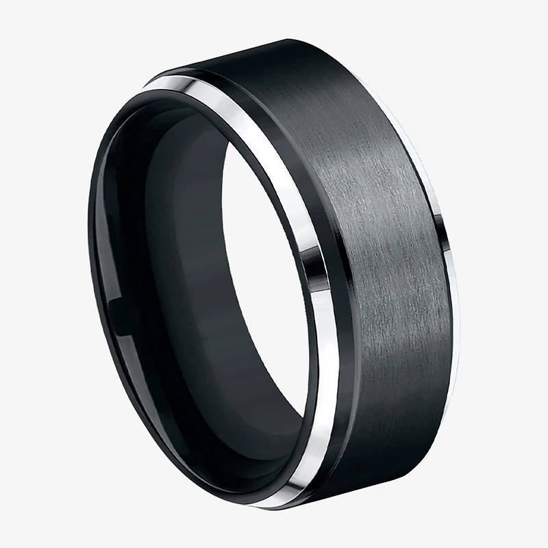 Mens 9mm Black Cobalt Wedding Band