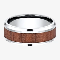 Mens Comfort Fit 8mm Cobalt with Rosewood Inlay Wedding Band