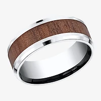 Mens Comfort Fit 8mm Cobalt with Rosewood Inlay Wedding Band
