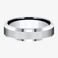 Mens Cobalt Satin Center Beveled Edge 6mm Wedding Band