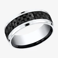 Mens Cobalt with Carbon Fiber Inlay 8mm Wedding Band