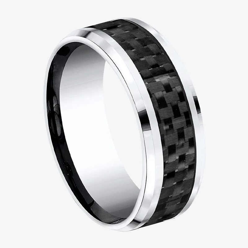 Mens Cobalt with Carbon Fiber Inlay 8mm Wedding Band