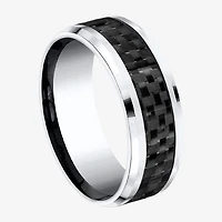 Mens Cobalt with Carbon Fiber Inlay 8mm Wedding Band