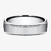 Mens Cobalt Satin Center Rounded Edge 6mm Wedding Band