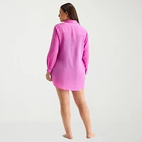 Sonnet Shores Womens Plus Dress Swimsuit Cover-Up