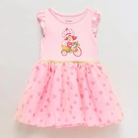 Toddler Girls Sleeveless Flutter Strawberry Shortcake A-Line Dress