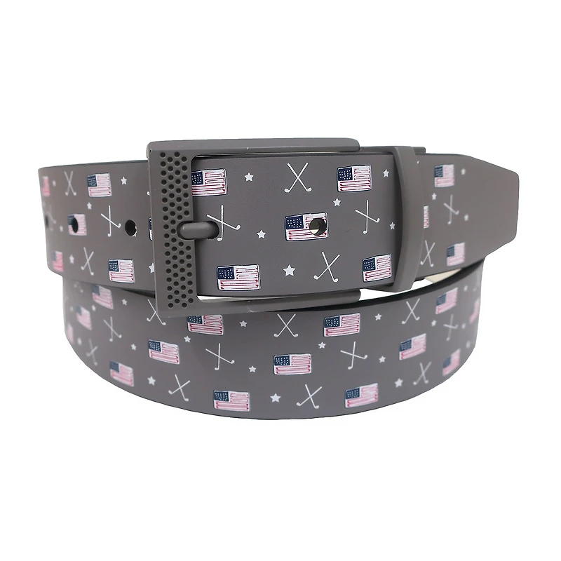 IZOD Golf Club And Flag Reversible Mens Belt