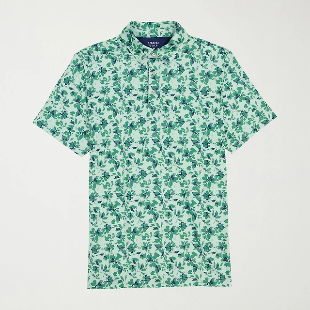 IZOD Swingflex Elite Fashion Print Mens Classic Fit Short Sleeve Polo Shirt