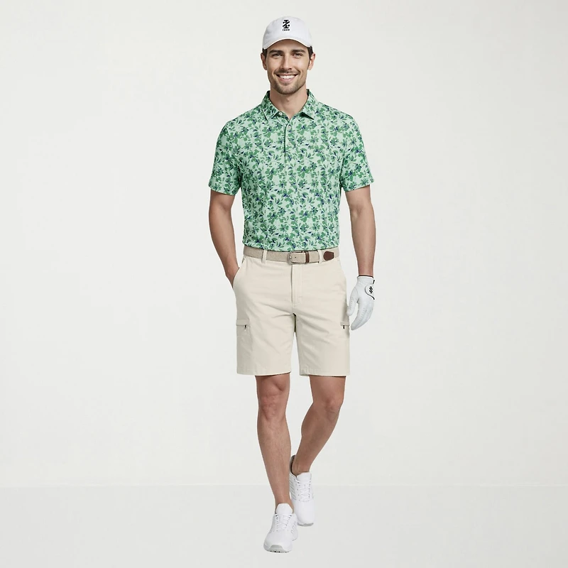 IZOD Swingflex Elite Fashion Print Mens Classic Fit Short Sleeve Polo Shirt