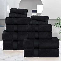 SUPERIOR® Zero Twist Cotton Chevron 12-pc. Quick Dry Bath Towel Set