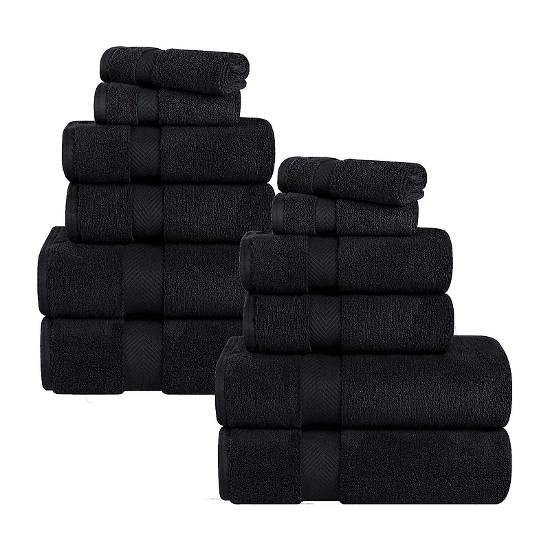 SUPERIOR® Zero Twist Cotton Chevron 12-pc. Quick Dry Bath Towel Set
