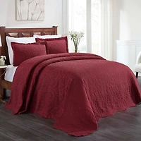 SUPERIOR® Aspen Scalloped Jacquard Floral Botanical Bedspread with Sham