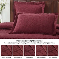 SUPERIOR® Aspen Scalloped Jacquard Floral Botanical Bedspread with Sham