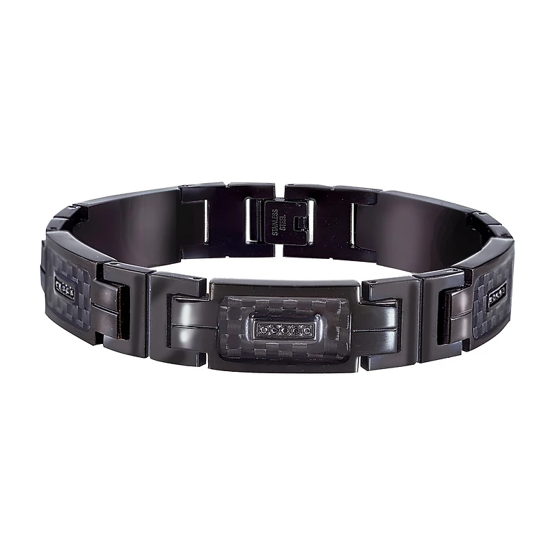 Mens Stainless Steel 8 1/2 Inch Link Bracelet