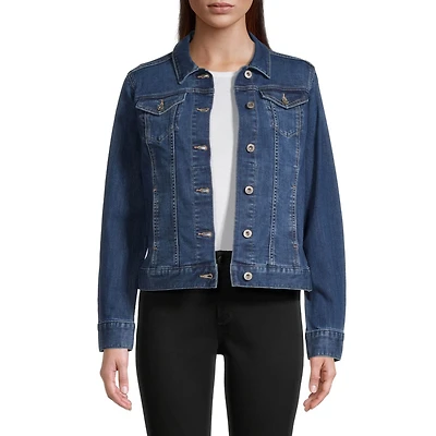 Liz Claiborne Womens Tall Denim Midweight Jacket