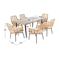 Safavieh Beson 7-pc. Cushioned Rectangular Dining Set