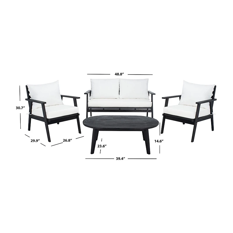 Safavieh Deacon 4-pc. Conversation Set Cushioned