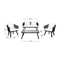 Safavieh Belmi 4-pc. Conversation Set Cushioned