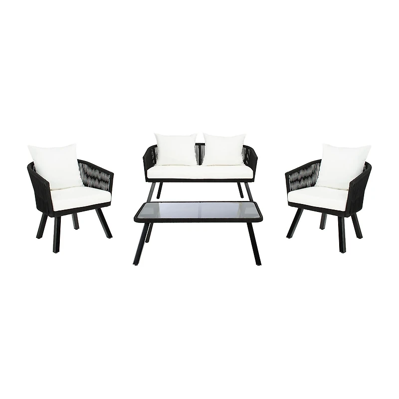Safavieh Belmi 4-pc. Conversation Set Cushioned