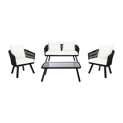 Safavieh Belmi 4-pc. Conversation Set Cushioned