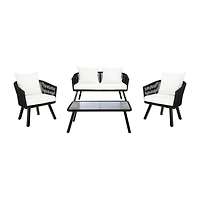 Safavieh Belmi 4-pc. Conversation Set Cushioned