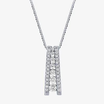 (G / Si2) Womens 1/2 CT. T.W. Lab Grown White Diamond 14K Gold 18 Inch Pendant Necklace