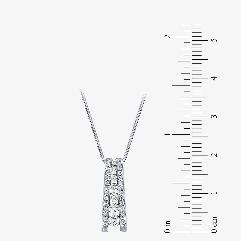 (G / Si2) Womens 1/2 CT. T.W. Lab Grown White Diamond 14K Gold 18 Inch Pendant Necklace