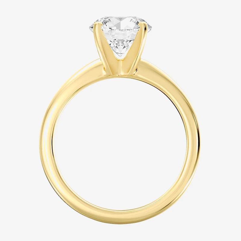 Womens 2 CT. Natural White Diamond 14K Gold Round Solitaire Engagement Ring