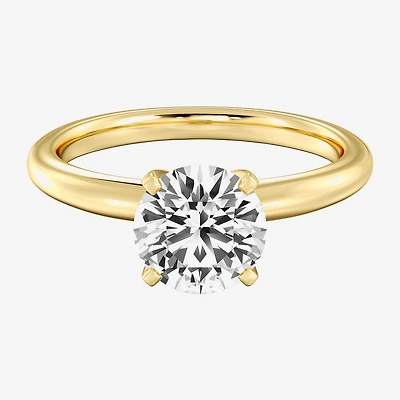 Womens 2 CT. Natural White Diamond 14K Gold Round Solitaire Engagement Ring