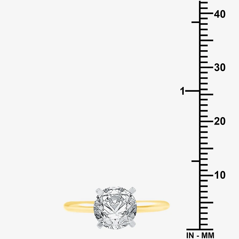 Womens 2 CT. Natural White Diamond 14K Gold Round Solitaire Engagement Ring