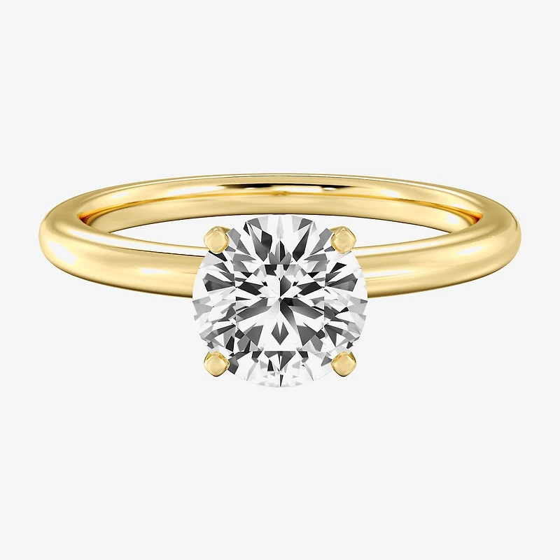 Classic Collection Womens 1 1/2 CT. Natural White Diamond 14K Gold Round Solitaire Engagement Ring