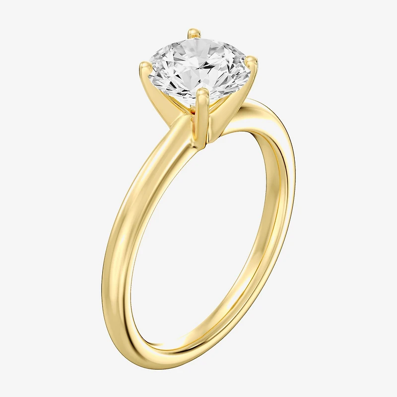 Classic Collection Womens 1 1/2 CT. Natural White Diamond 14K Gold Round Solitaire Engagement Ring