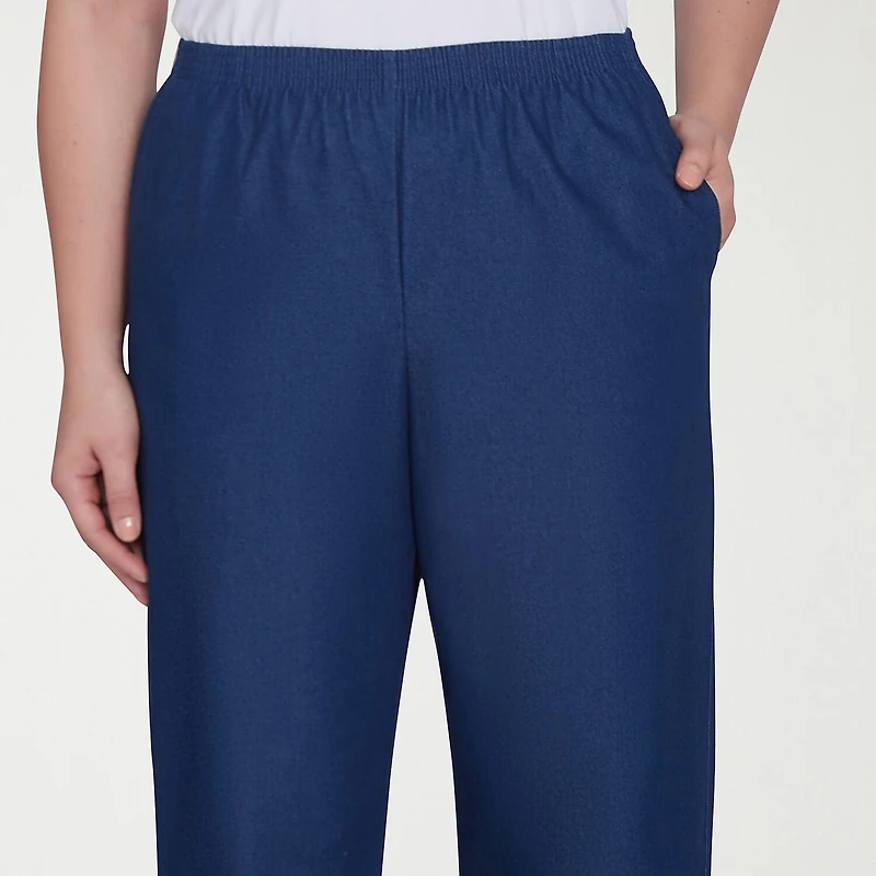 Alfred Dunner Classics Womens Straight Mid Rise Pull-On Pant