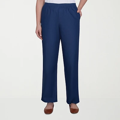 Alfred Dunner Classics Womens Straight Mid Rise Pull-On Pant