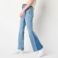 Arizona Curvy Womens Juniors High Rise Flare Leg Jean