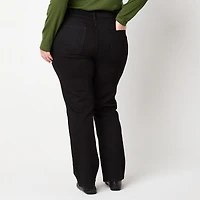 St. John's Bay Womens Mid Rise Secretly Slender Stretch Fabric Straight Leg Jean