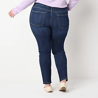 St. John's Bay Womens Mid Rise Secretly Slender Skinny Fit Jean