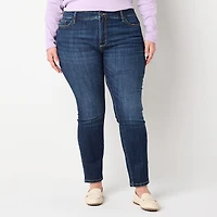 St. John's Bay Womens Mid Rise Secretly Slender Skinny Fit Jean