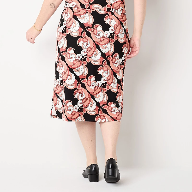 Liz Claiborne Womens Plus Midi Pencil Skirt