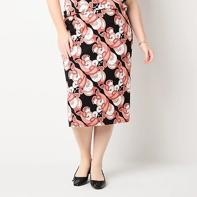 Liz Claiborne Womens Plus Midi Pencil Skirt
