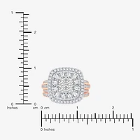 Limited Edition! Womens 1 CT.T.W. Natural Diamond 10K or 14K Gold Cushion Halo Bridal Set