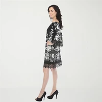 White Mark Bell Sleeve Off Shoulder Womens Straight Neck 3/4 Sheath Dress